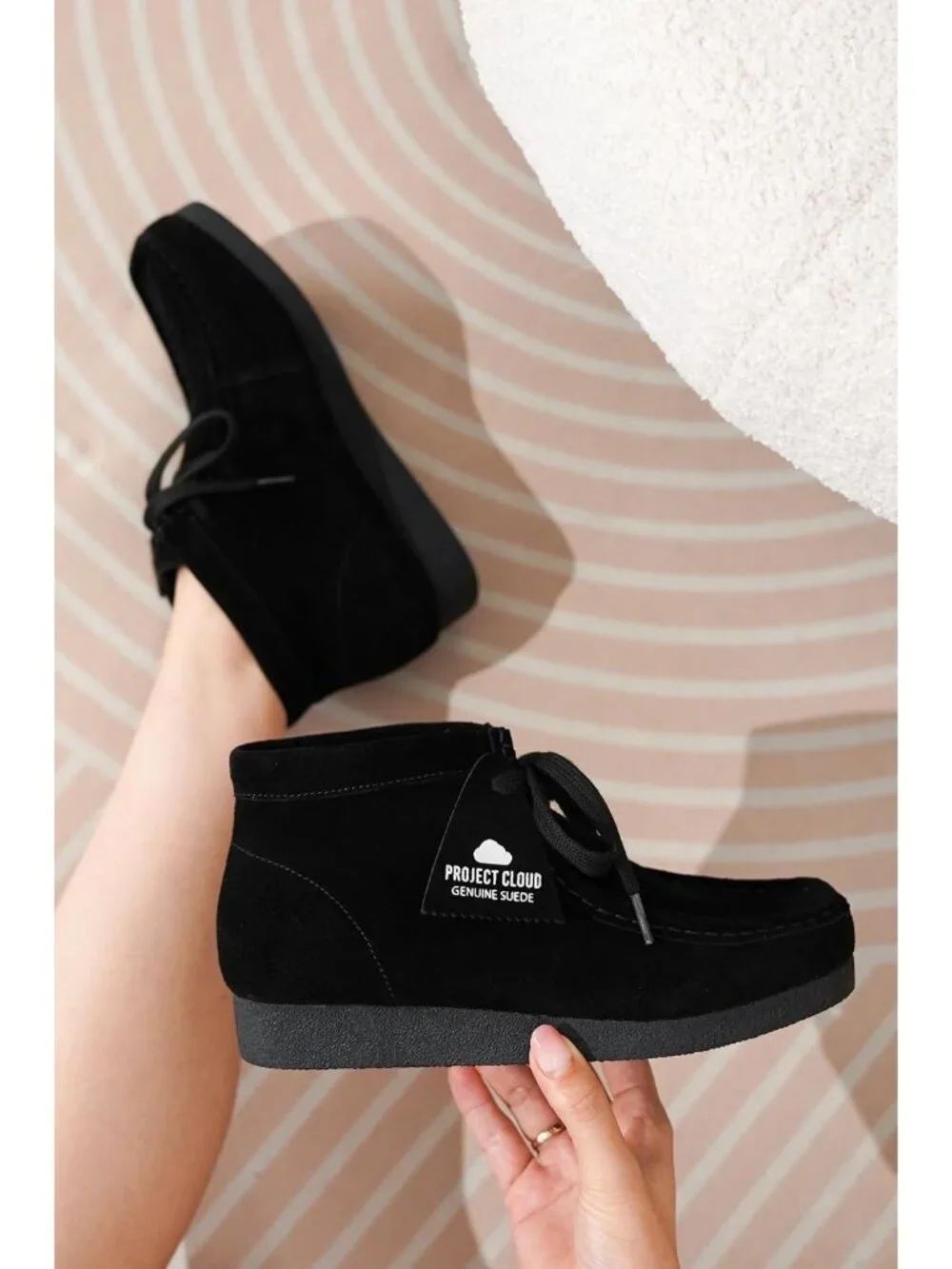 Women's Black Genuine Leather Comfortable Non-Slip Memory Foam Ankle & Booties